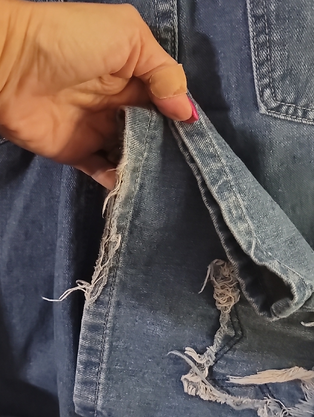 High-Rise Star Patch Wide-Leg Jeans - Blue - Picture 8 of 9